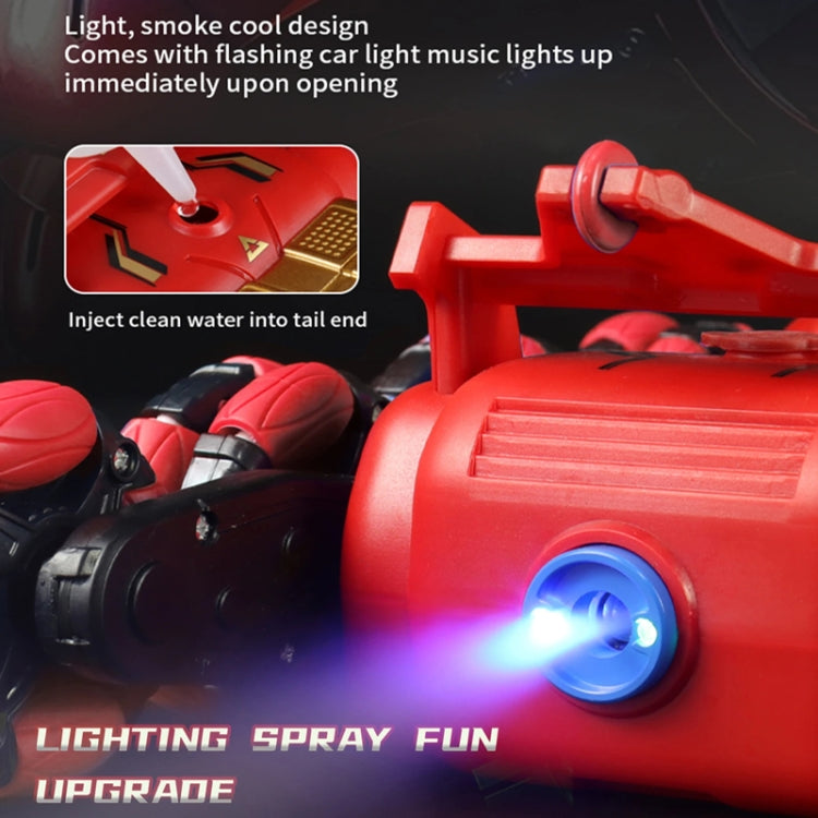 2.4G Kids Remote Control Toy Car Stunt Robot Dog Gesture Sensor Lights Music Spray Climbing Car, Color: Red Dual RC