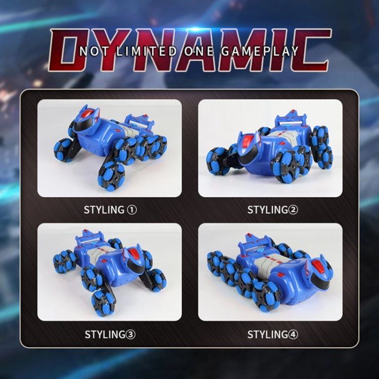 2.4G Kids Remote Control Toy Car Stunt Robot Dog Gesture Sensor Lights Music Spray Climbing Car, Color: Blue Dual RC