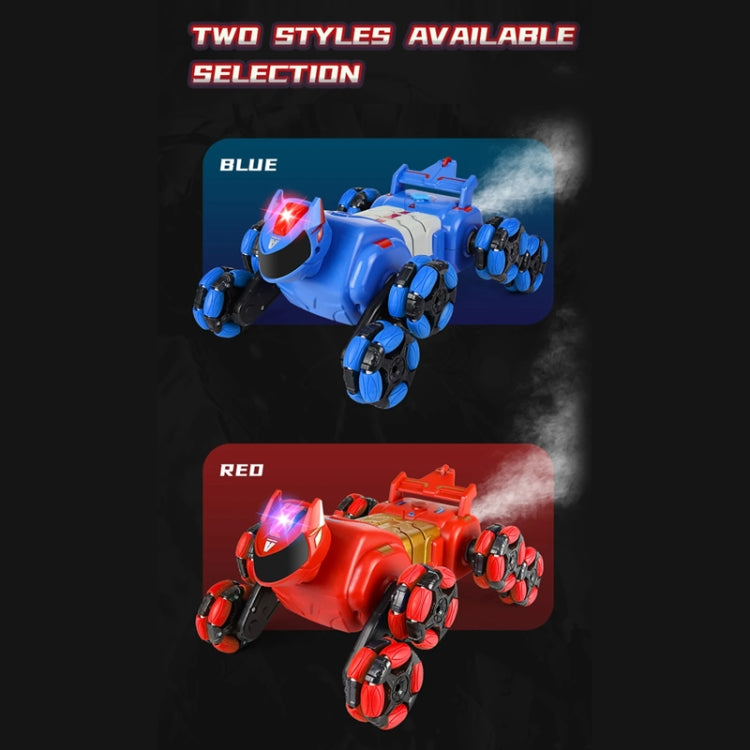 2.4G Kids Remote Control Toy Car Stunt Robot Dog Gesture Sensor Lights Music Spray Climbing Car, Color: Red Dual RC