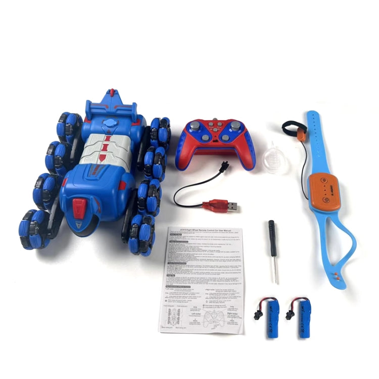 2.4G Kids Remote Control Toy Car Stunt Robot Dog Gesture Sensor Lights Music Spray Climbing Car, Color: Red Single RC