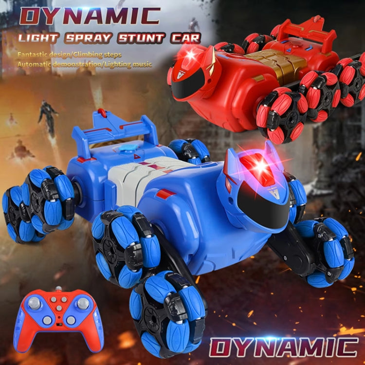 2.4G Kids Remote Control Toy Car Stunt Robot Dog Gesture Sensor Lights Music Spray Climbing Car, Color: Red Single RC