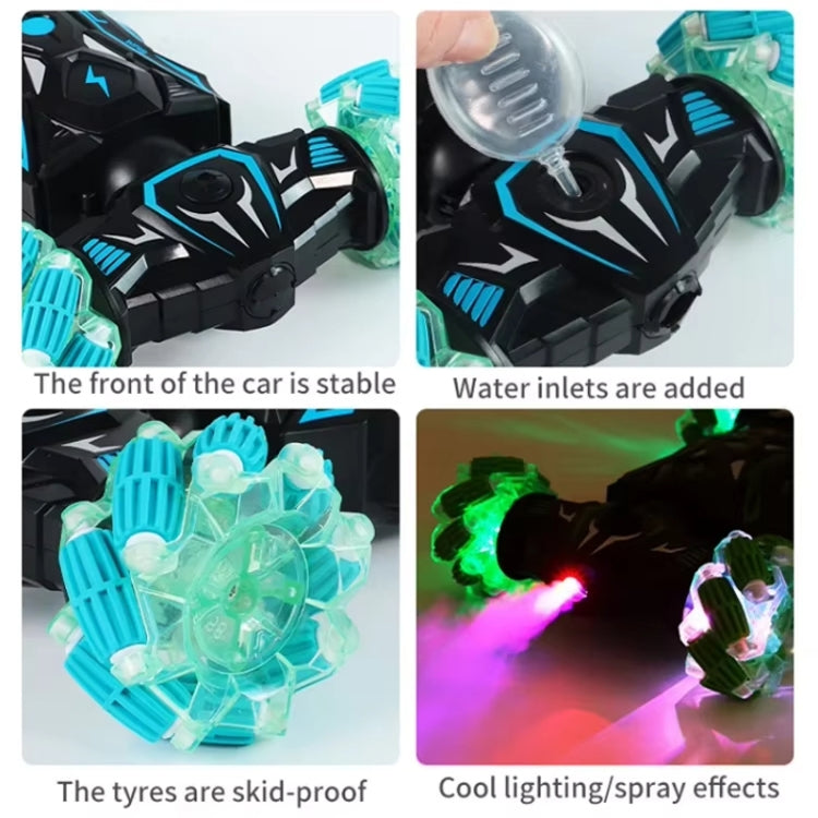 2.4G Spray RC Car Gesture Sensor Music Lights Twist Stunt Drift Car Double Side Driving Buggy Toy, Color: Handle RC Green