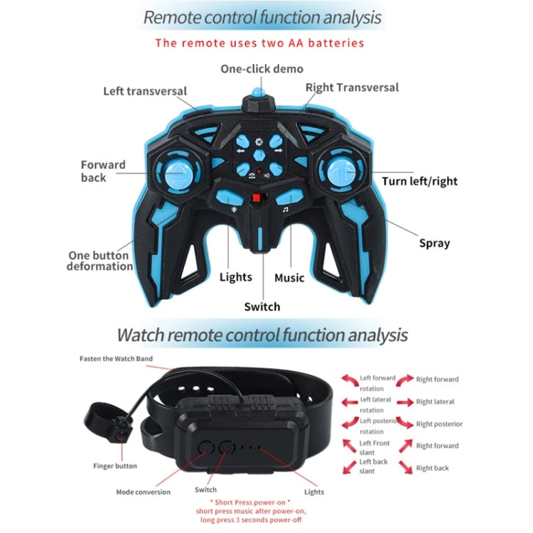 2.4G Spray RC Car Gesture Sensor Music Lights Twist Stunt Drift Car Double Side Driving Buggy Toy, Color: Handle RC Blue
