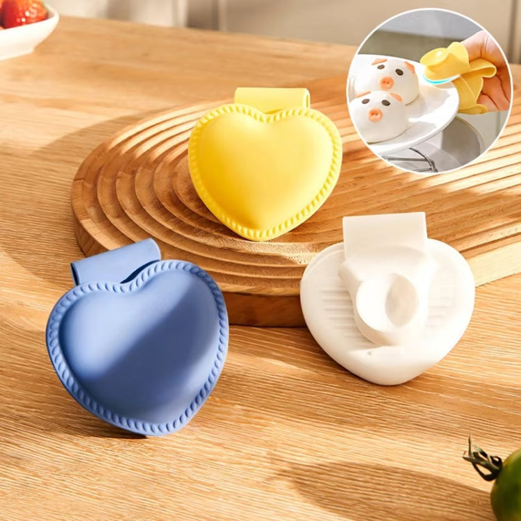 2pcs Heart-shaped Heat Insulation Anti-scalding Gloves Silicone Non-slip Bowl and Plate Clamp