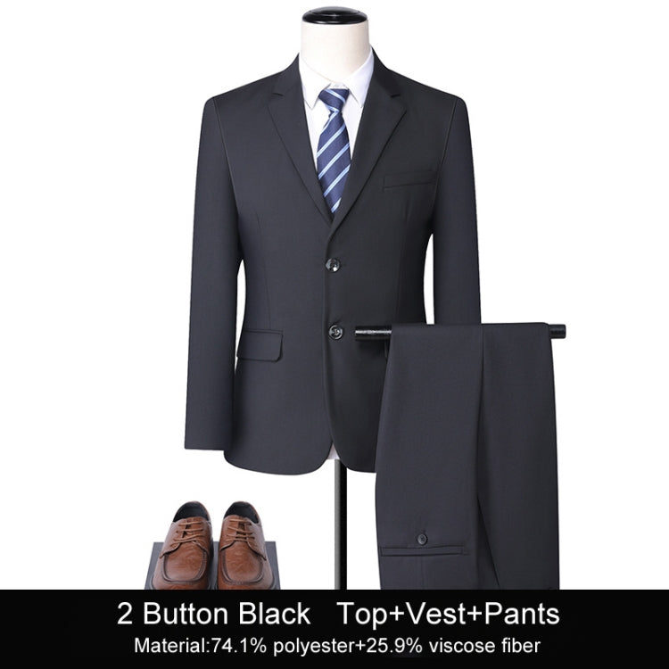 3 In 1 Men 2-Button Suit Handsome Slim Business Formal Suit Bank Sales Hotel Workwear, Size: L