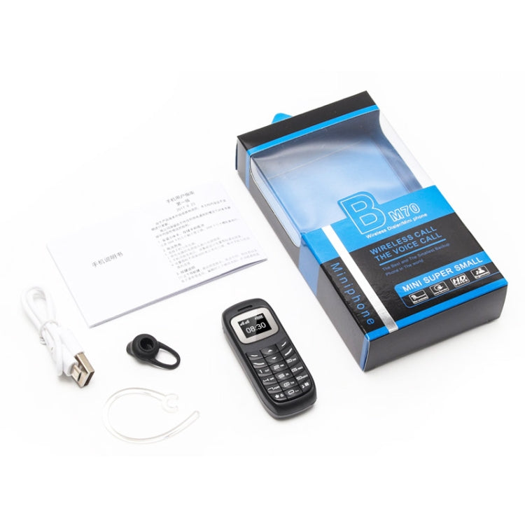 BM70 Mini Mobile Dual SIM Personalised Bluetooth Earphone Dialer - Black
