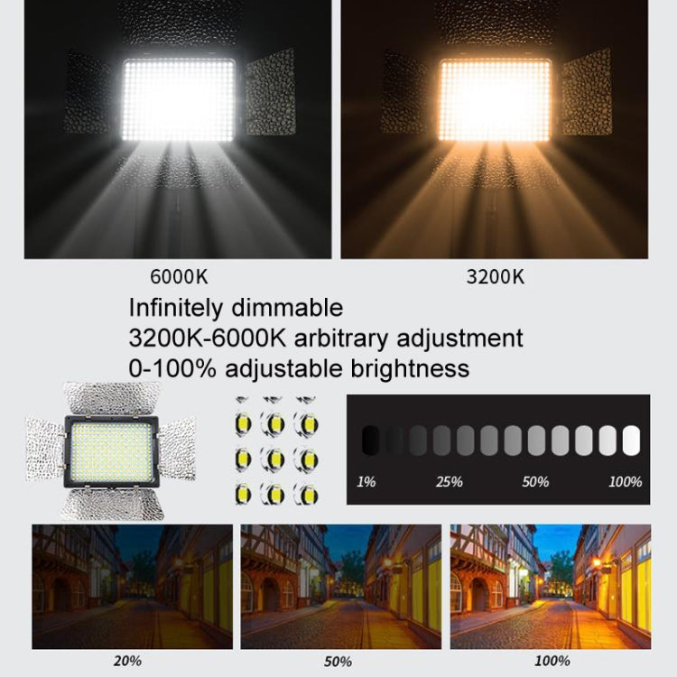WS-300II Video Fill Light Dual Color Temperature LED Beauty Shooting Light, Spec: Single Lamp+EU Plug Adapter
