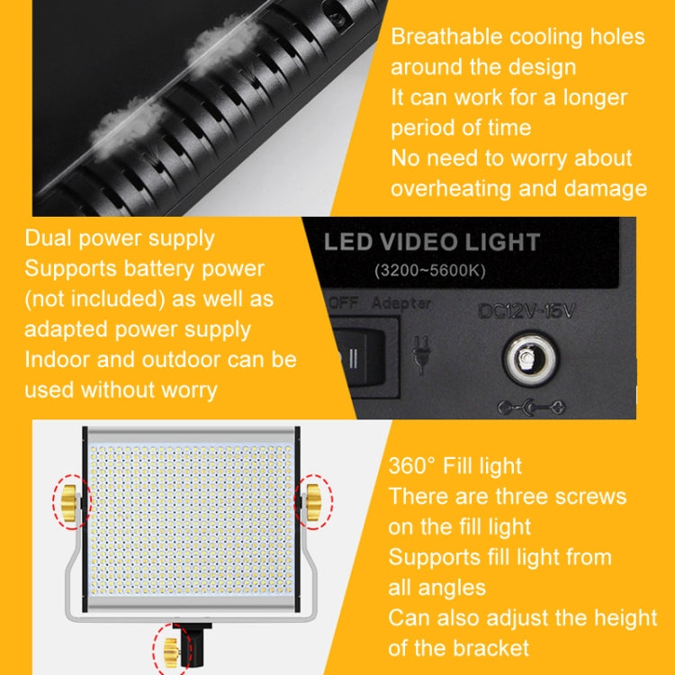 Photography Live LED Fill Light Film And Television Shooting Portrait Soft Video Lighting, Spec: W660 Lamp+US Plug Adapter