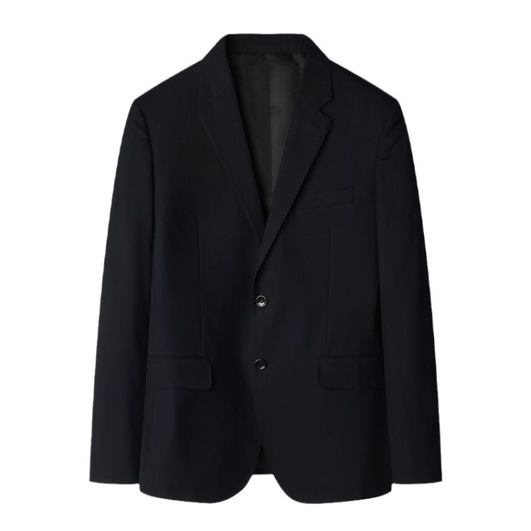 Men Two-Button Suit Set Commuter Dress Groomsmen Clothes Workwear, Blazer + Trousers, Size: M - Black