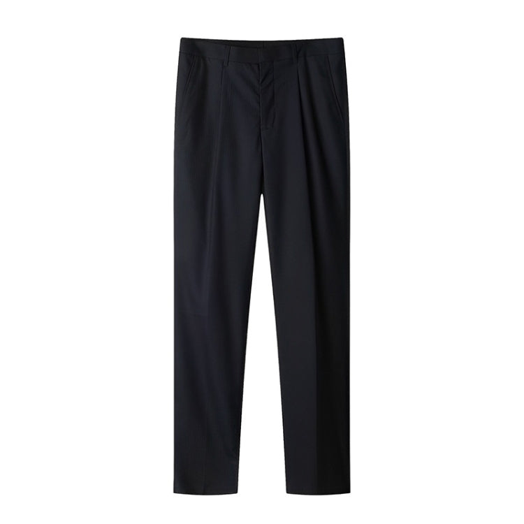 Men Two-Button Suit Set Commuter Dress Groomsmen Clothes Workwear, Blazer + Trousers, Size: L - Black