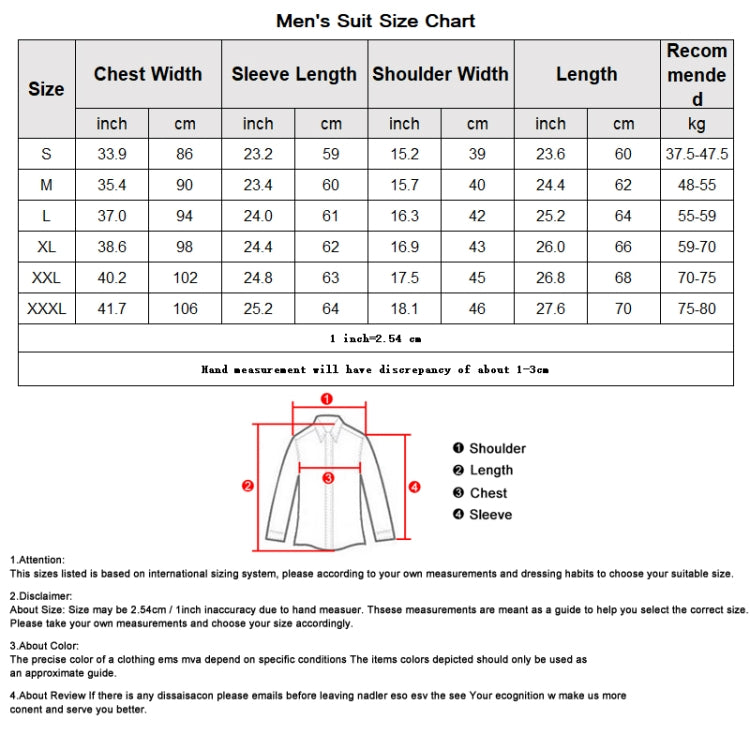 Men Two-Button Suit Set Commuter Dress Groomsmen Clothes Workwear, Blazer + Trousers, Size: S - Black