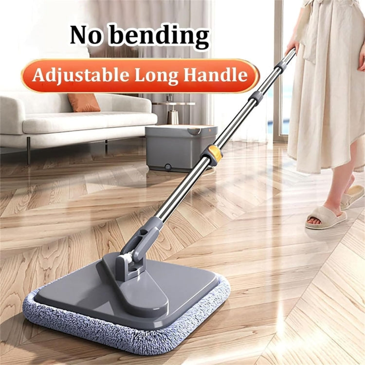 Square Spin Mop and Bucket With 2 Mop Pads Set Separate Clean And Dirty Water - Gray