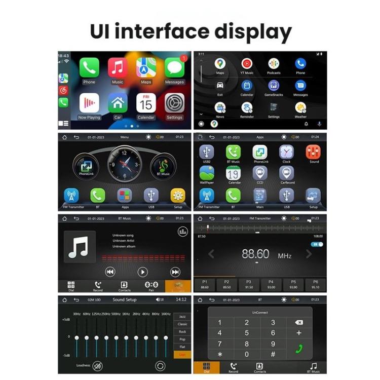 7 Inch Bluetooth 5.0 Portable CarPlay Monitor, Specifications: Display