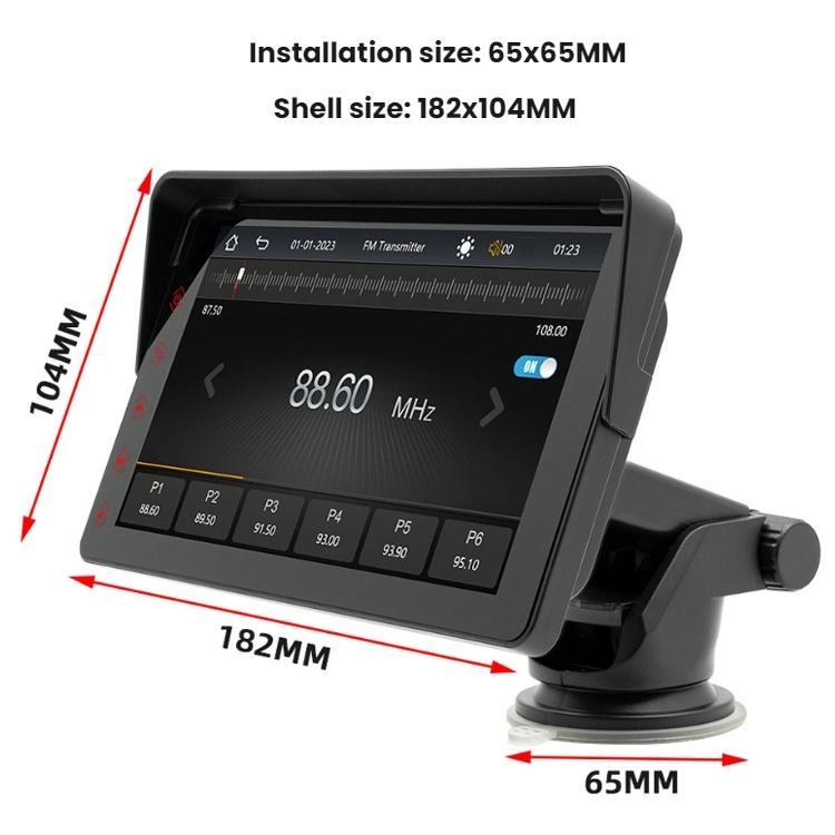 7 Inch Bluetooth 5.0 Portable CarPlay Monitor, Specifications: Display