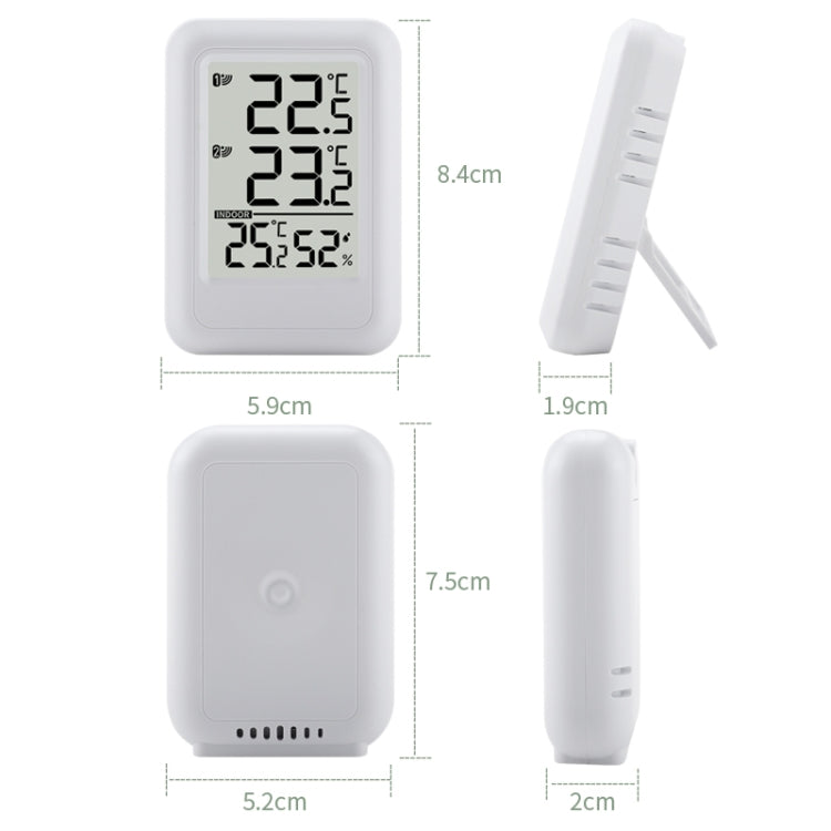 TS-FT0402 2-In-1 Home Wireless Digital Thermometer Wall-Mounted Greenhouse Thermometer - White