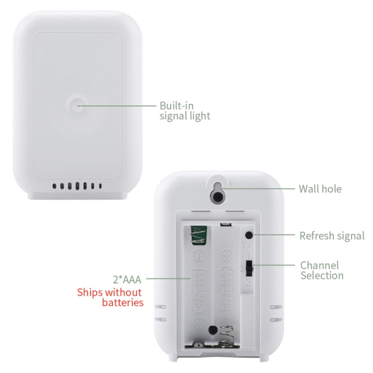TS-FT0402 2-In-1 Home Wireless Digital Thermometer Wall-Mounted Greenhouse Thermometer - White