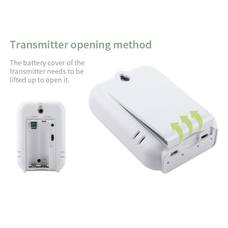 TS-FT0402 2-In-1 Home Wireless Digital Thermometer Wall-Mounted Greenhouse Thermometer - White