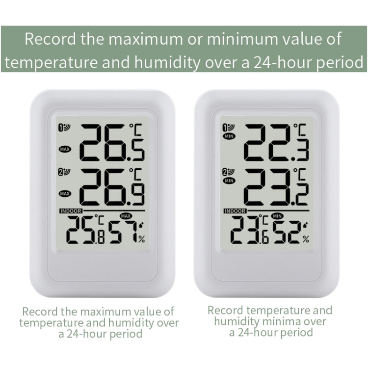 TS-FT0402 2-In-1 Home Wireless Digital Thermometer Wall-Mounted Greenhouse Thermometer - White