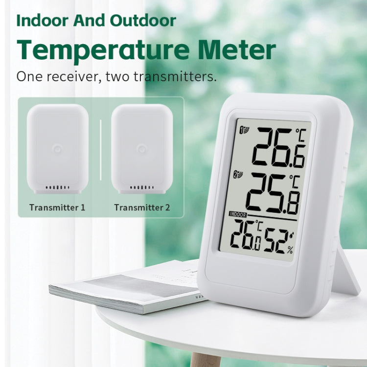 TS-FT0402 2-In-1 Home Wireless Digital Thermometer Wall-Mounted Greenhouse Thermometer - White