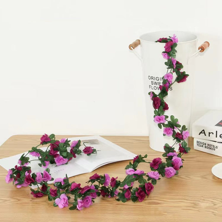 2pcs Simulated Rose Vine Plant Wedding Living Room Christmas Decoration, Color: Light Purple + Dark Purple