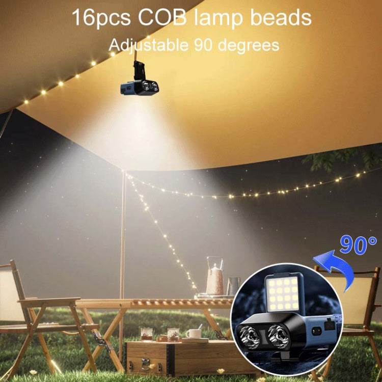 Head-Mounted LED Outdoor Sensor Long Range Fishing Work Headlamp, Style: White Standard+Storage Bag+8 Buckle