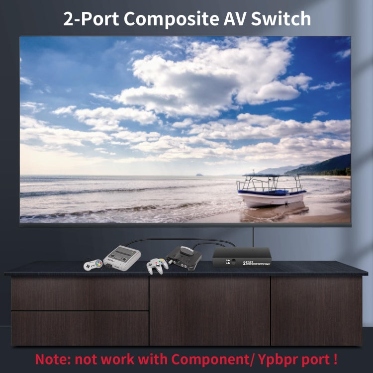 VSW21 AV 2 In 1 Out Audio Switcher RCA Audio Selector Box
