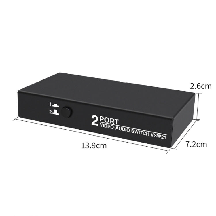 VSW21 AV 2 In 1 Out Audio Switcher RCA Audio Selector Box