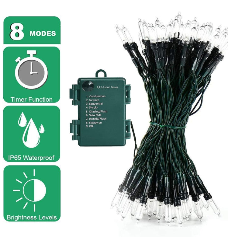 Christmas Bulb Light String Waterproof Battery Box Starry Sky Light String, Length: 10m 100 Lights With Remote Control