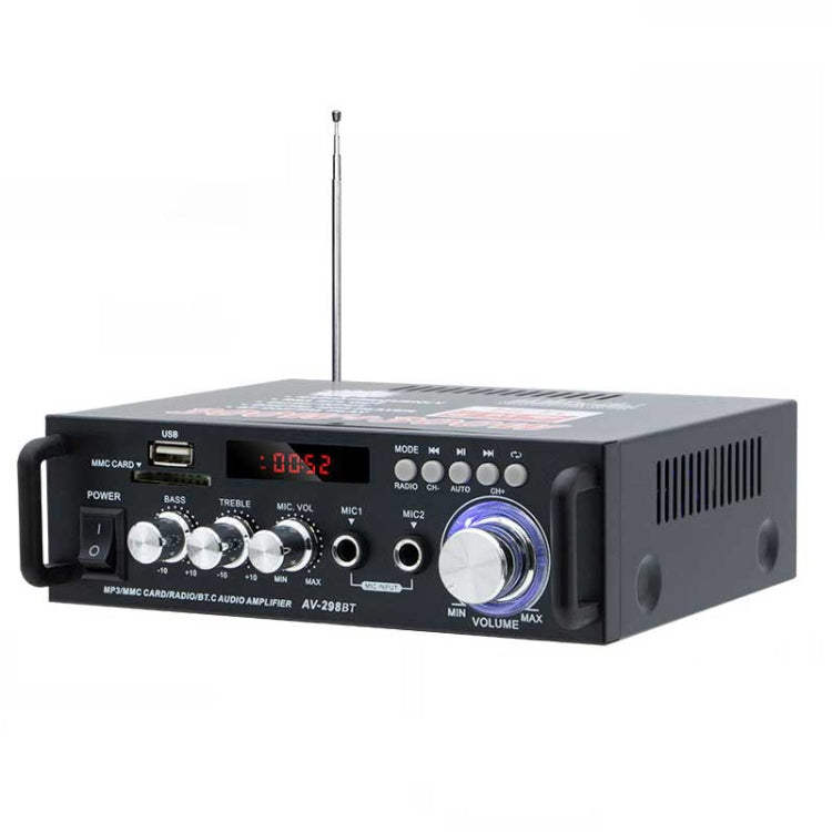 AV-298BT 300W+300W Hi-Fi Stereo Amplifier Bluetooth Home Audio Karaoke Digital Amplifier UK Plug