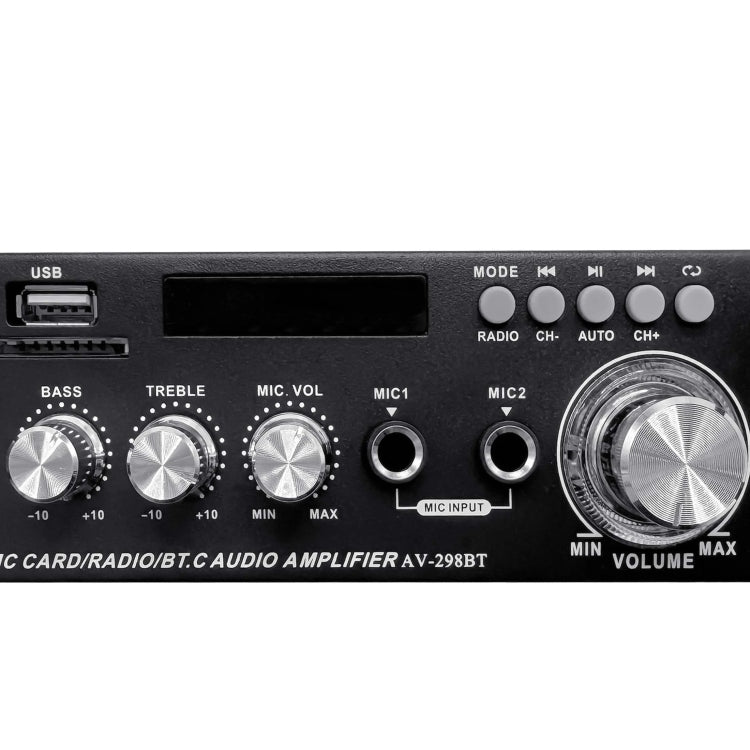 AV-298BT 300W+300W Hi-Fi Stereo Amplifier Bluetooth Home Audio Karaoke Digital Amplifier US Plug