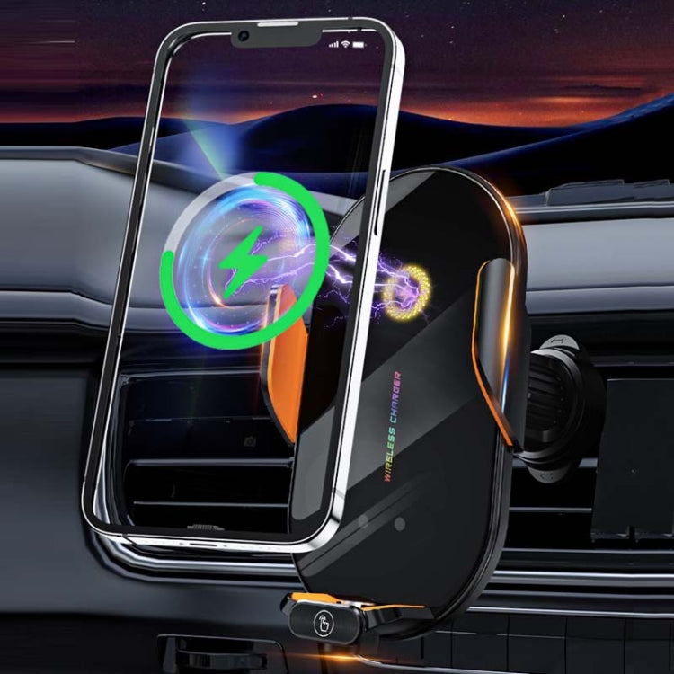 C3 Car Infrared Sensor Auto Opening And Closing Wireless Charging Cell Phone Holder - Black
