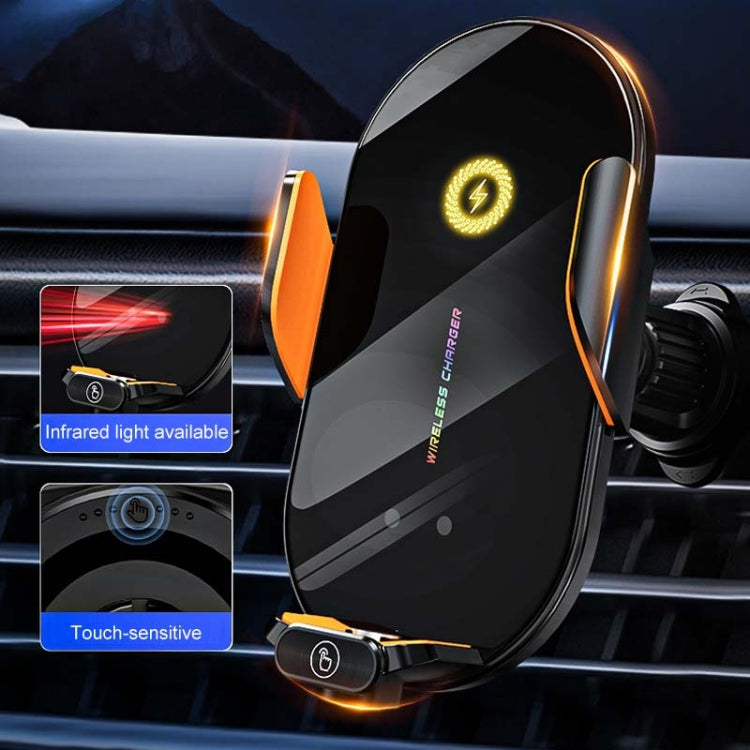 C3 Car Infrared Sensor Auto Opening And Closing Wireless Charging Cell Phone Holder - Black