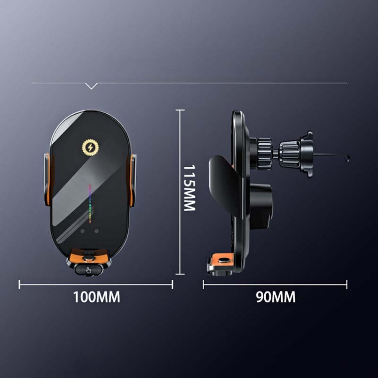C3 Car Infrared Sensor Auto Opening And Closing Wireless Charging Cell Phone Holder - Black