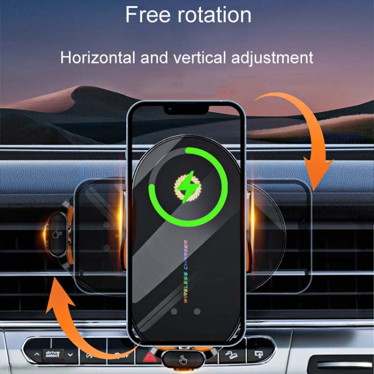 C3 Car Infrared Sensor Auto Opening And Closing Wireless Charging Cell Phone Holder - Black