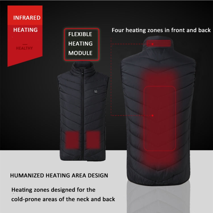 4 Area Single Control USB Electric Heating Undershirt Intelligent Warm Vest, Size: M