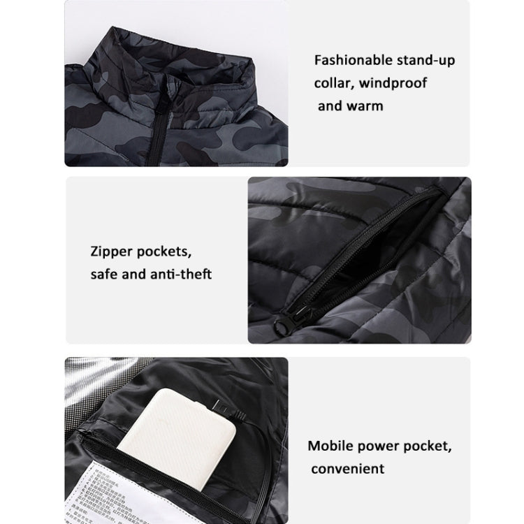 4 Area Single Control USB Electric Heating Undershirt Intelligent Warm Vest, Size: S