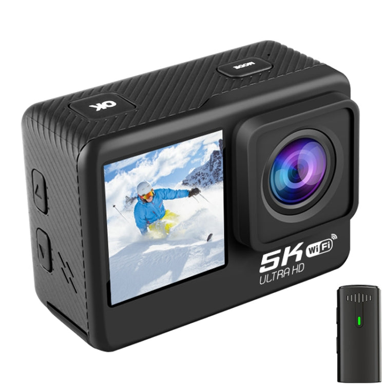 5K/30FPS WIFI HD Anti-Shake Remote Touch Dual-Screen IP68 Waterproof Sports Camera - Microphone Version