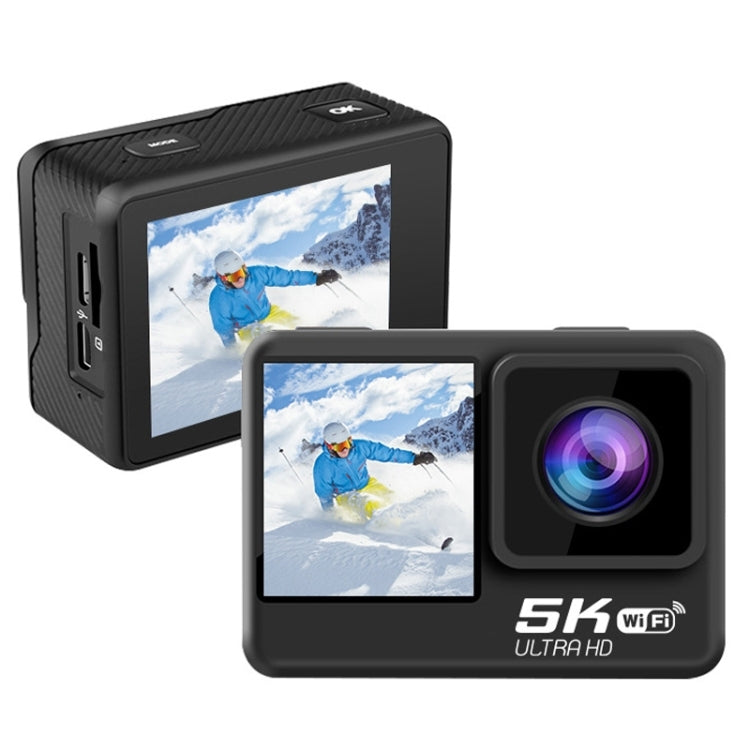 5K/30FPS WIFI HD Anti-Shake Remote Touch Dual-Screen IP68 Waterproof Sports Camera - Microphone Version