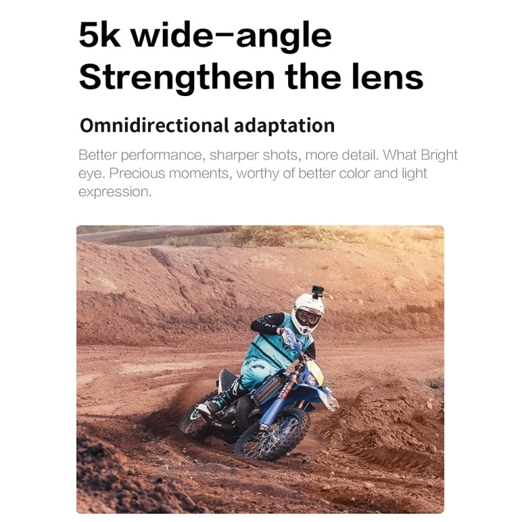 5K/30FPS WIFI HD Anti-Shake Remote Touch Dual-Screen IP68 Waterproof Sports Camera - Microphone Version