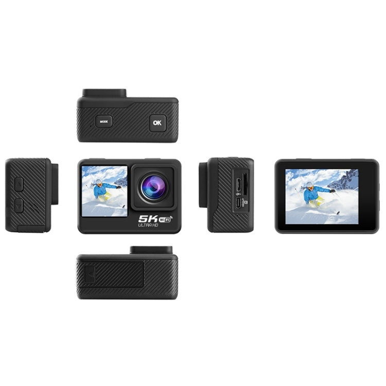 5K/30FPS WIFI HD Anti-Shake Remote Touch Dual-Screen IP68 Waterproof Sports Camera - Microphone Version