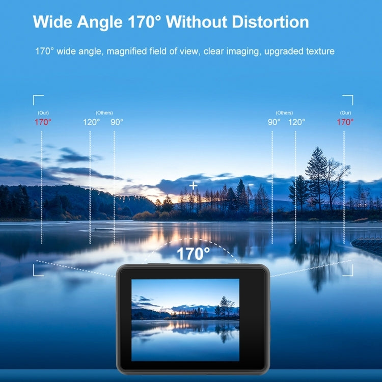 5K/30FPS WIFI HD Anti-Shake Remote Touch Dual-Screen IP68 Waterproof Sports Camera - Microphone Version