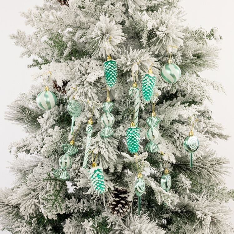 15pcs /Set Christmas Tree Ornaments Lollipops Swirls Painted Candies