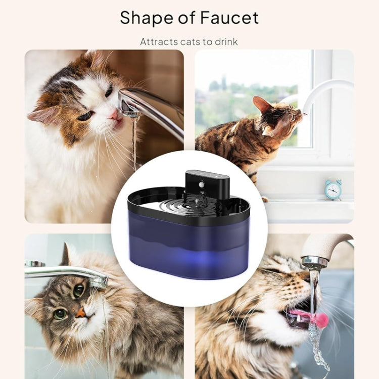 2.2L Smart Pet Water Fountain Wireless Infrared Sensor Battery Model Cats Water Dispenser
