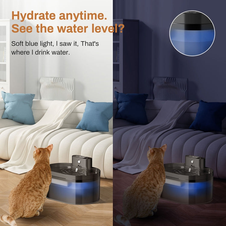 2.2L Smart Pet Water Fountain Wireless Infrared Sensor Battery Model Cats Water Dispenser