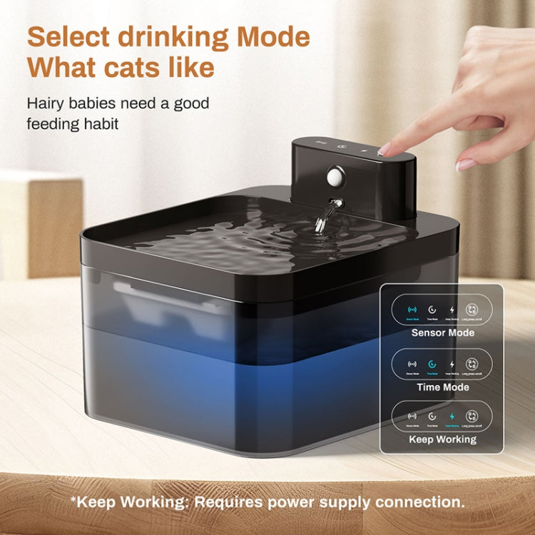 2.2L Smart Pet Water Fountain Wireless Infrared Sensor Battery Model Cats Water Dispenser