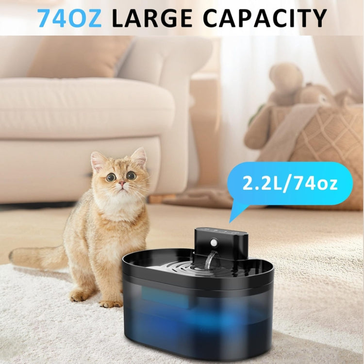 2.2L Smart Pet Water Fountain Wireless Infrared Sensor Battery Model Cats Water Dispenser
