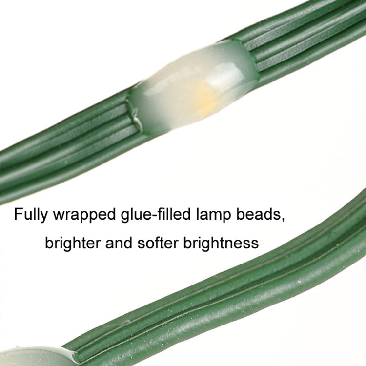 LED Llight String Outdoor Waterproof Christmas Holiday Garden Decoration, Length: 20m 200 Light - Warm Light USB