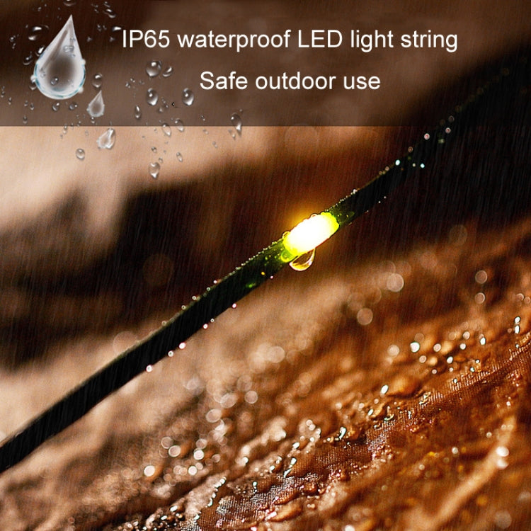 LED Llight String Outdoor Waterproof Christmas Holiday Garden Decoration, Length: 20m 200 Light - Warm Light USB