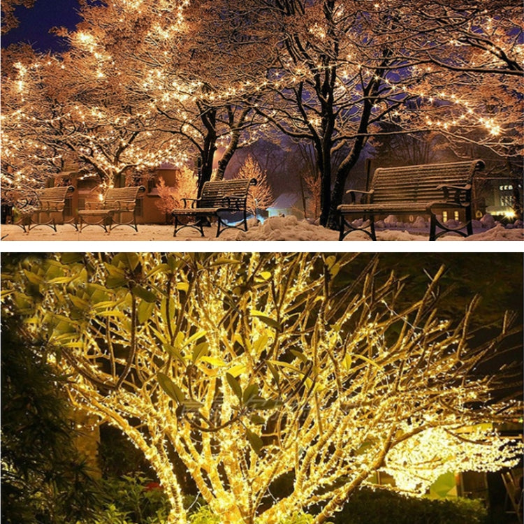 LED Llight String Outdoor Waterproof Christmas Holiday Garden Decoration, Length: 20m 200 Light - Warm Light USB