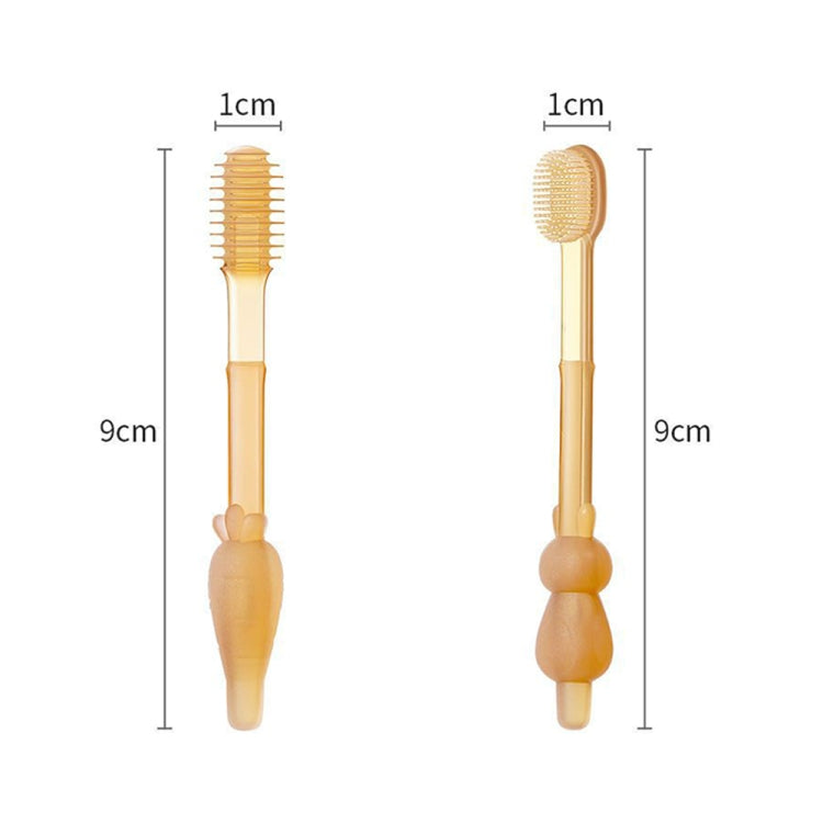 Food-grade Silicone Baby Milk Toothbrush + Tongue Brush Children Oral Cleaning Brush, Color: Green